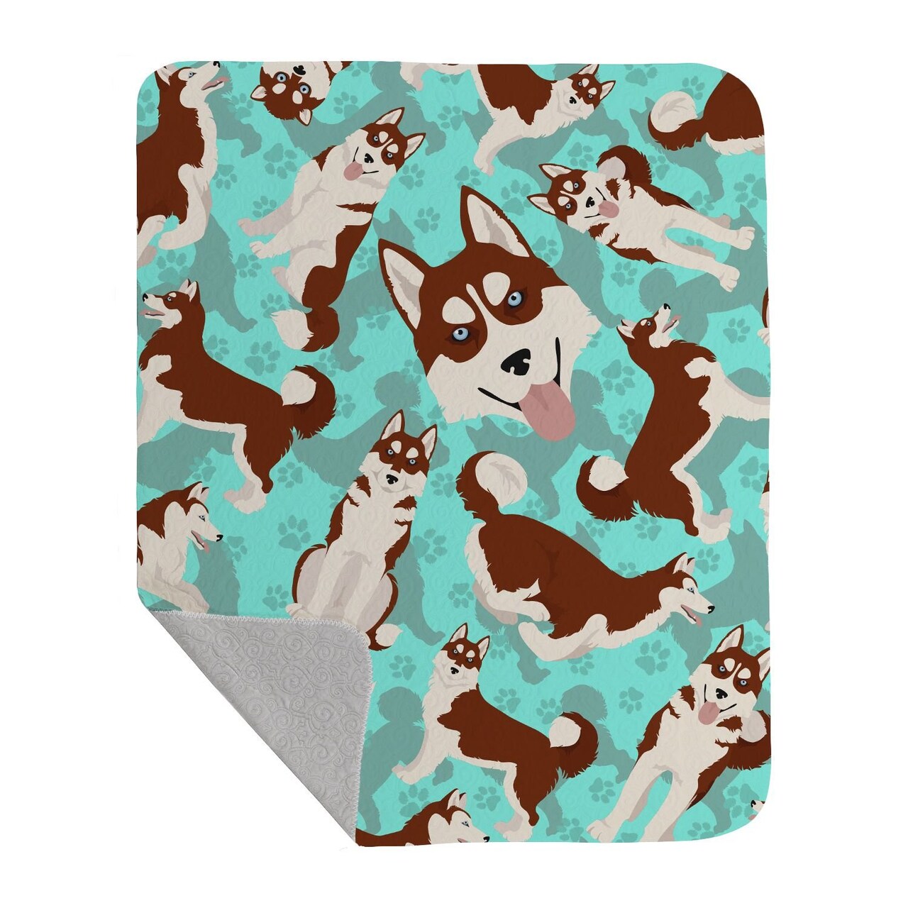 Edge Collections - 50" x 60" - Multicolor - Siberian Husky Quilted Throw Blanket - 1 Piece